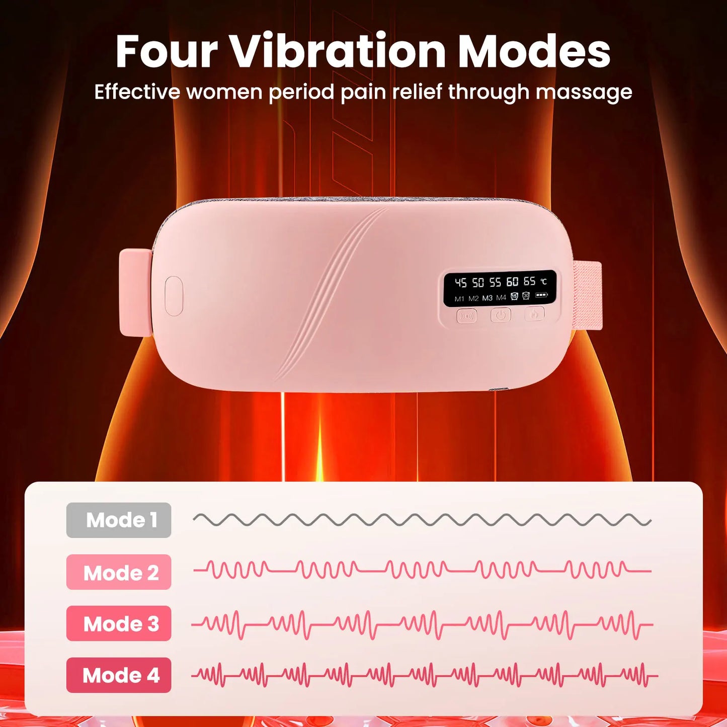 Electric Menstrual Heating Belt with Vibration – 5 Temperature Modes & Smart Timer Waist Heating Pad - Vellévia