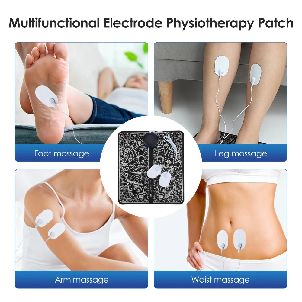 Rechargeable EMS Foot Massager Pad – Electric Muscle Stimulation Mat with Remote Control - Vellévia