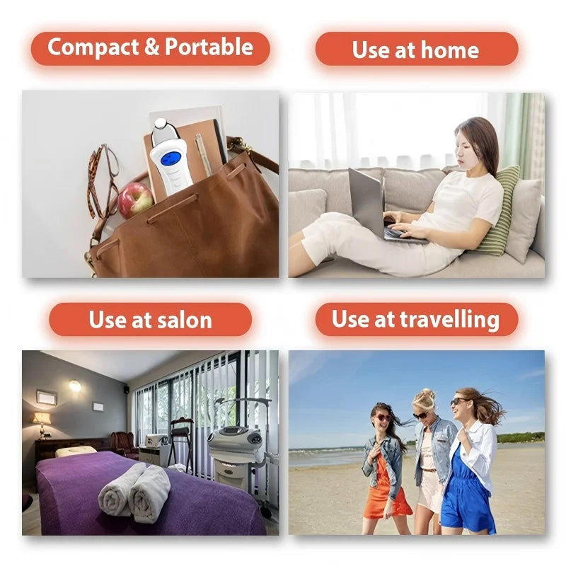 Rechargeable EMS Facial Massager with 3 Magnetic Heads – Microcurrent Skin Conditioning Device - Vellévia