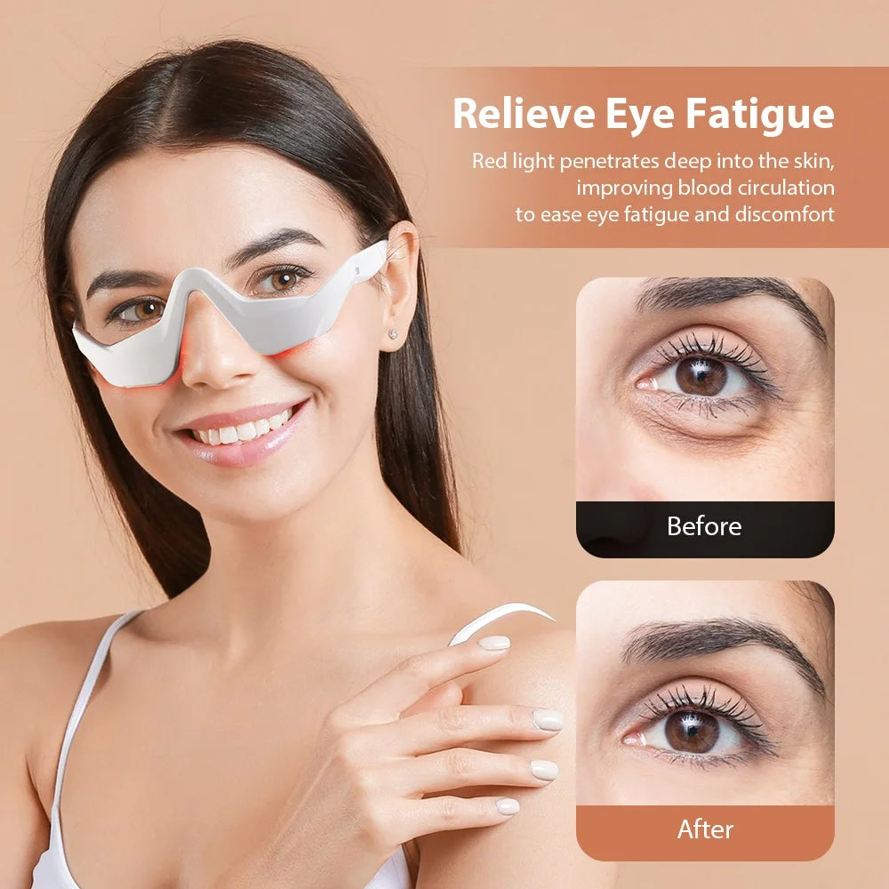 3D Electric Eye Massager with EMS & Red Light – Rechargeable Eye Care Beauty Device - Vellévia