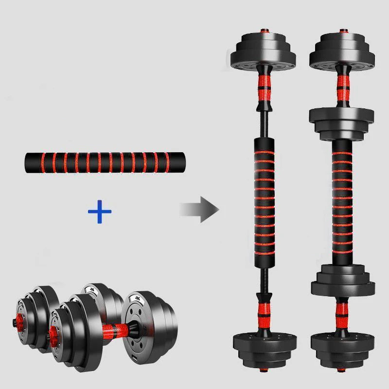 5–44 lbs Adjustable Dumbbell to Barbell Set – Anti-Slip Grip Strength Training Weights for Home Gym - Vellévia
