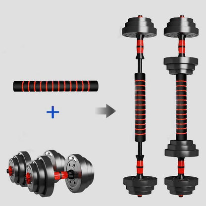 5–44 lbs Adjustable Dumbbell to Barbell Set – Anti-Slip Grip Strength Training Weights for Home Gym - Vellévia