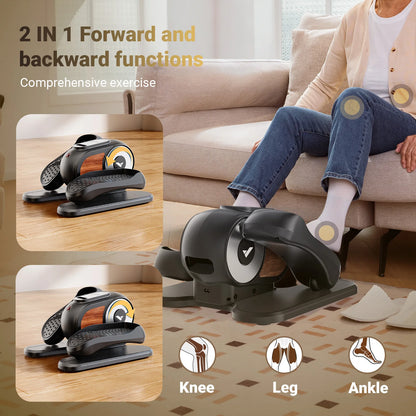 Under Desk Elliptical Machine with Remote Control – Mini Electric Leg Exerciser, Compact Seated Pedal Trainer for Home Office & Seniors - Vellévia