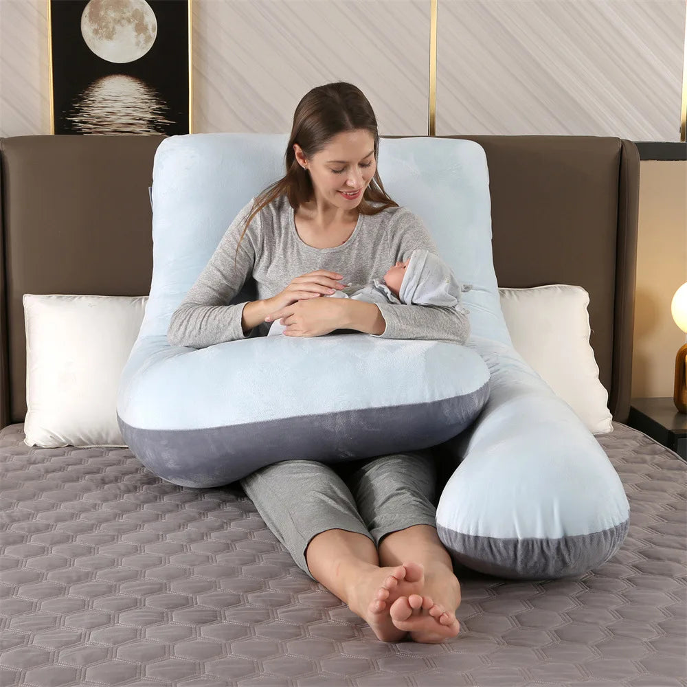 Full Body Pregnancy Pillow with Removable Cover – Maternity Sleeping & Nursing Support Cushion 130x70cm - Vellévia
