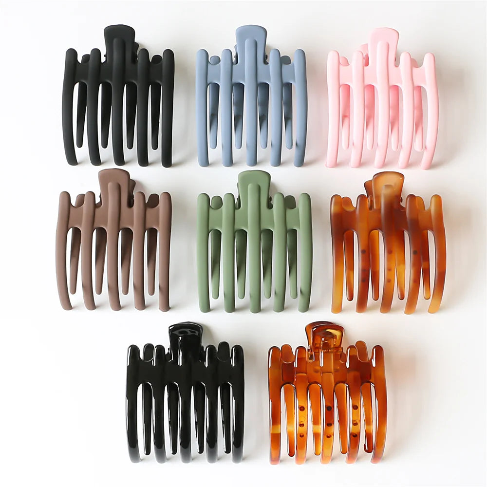Matte Acrylic Hair Claw Clips for Women – Geometric Ponytail Holder Barrettes - Vellévia