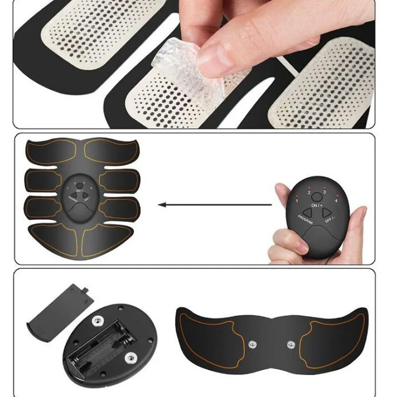 Wireless EMS Muscle Stimulator – Abdominal & Hip Trainer Fitness Toning Device - Vellévia