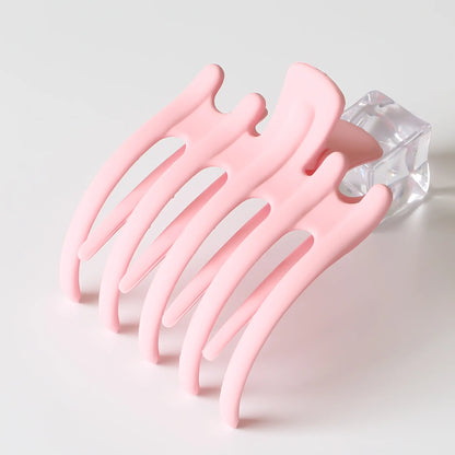 Matte Acrylic Hair Claw Clips for Women – Geometric Ponytail Holder Barrettes - Vellévia
