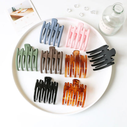 Matte Acrylic Hair Claw Clips for Women – Geometric Ponytail Holder Barrettes - Vellévia