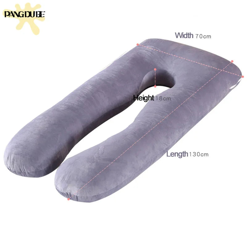 Full Body Pregnancy Pillow with Removable Cover – Maternity Sleeping & Nursing Support Cushion 130x70cm - Vellévia