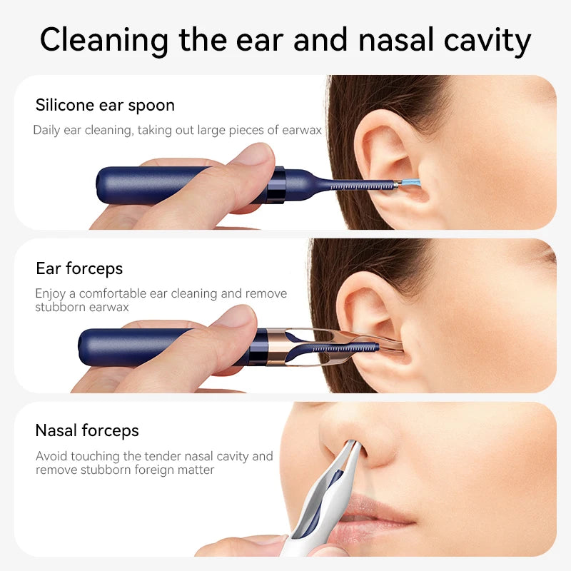 Wireless Ear Wax Removal Tool with 1080P Camera – Waterproof Visual Ear Cleaner Kit with Tweezers - Vellévia