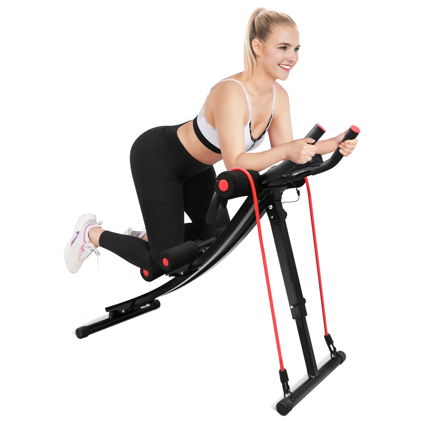 Foldable Ab Machine with LCD Monitor – Adjustable Core & Abdominal Trainer for Home Gym (440 lbs Capacity) - Vellévia