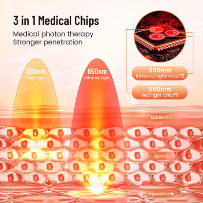 Red Near Infrared Light Therapy Pad 660nm 850nm – Portable LED Wrap for Face and Body - Vellévia
