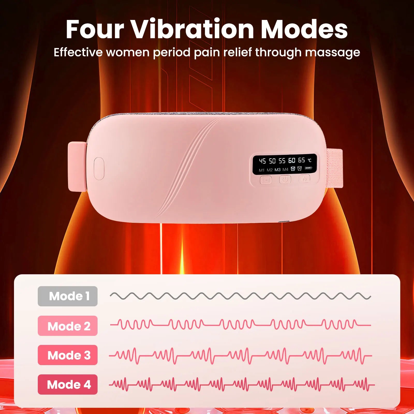Electric Menstrual Heating Belt with Vibration – 5 Temperature Modes & Smart Timer Waist Heating Pad - Vellévia