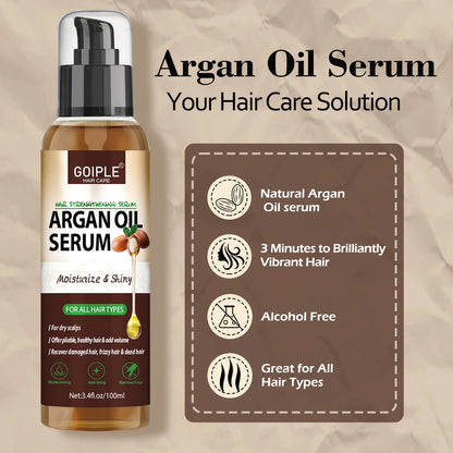 Natural Argan Oil Hair Serum 100ml – Moisturizing and Shine Enhancing Hair Treatment - Vellévia