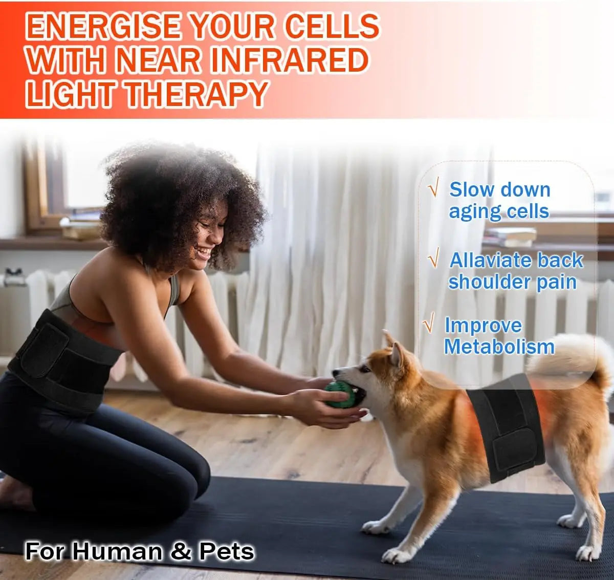 Red Near Infrared Light Therapy Pad 660nm 850nm – Portable LED Wrap for Face and Body - Vellévia