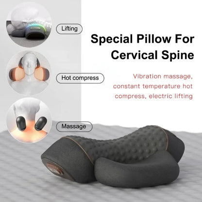Electric Neck Massager Pillow with Heat & Vibration – Cervical Support Relaxation Cushion - Vellévia