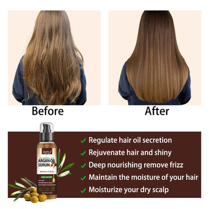 Natural Argan Oil Hair Serum 100ml – Moisturizing and Shine Enhancing Hair Treatment - Vellévia