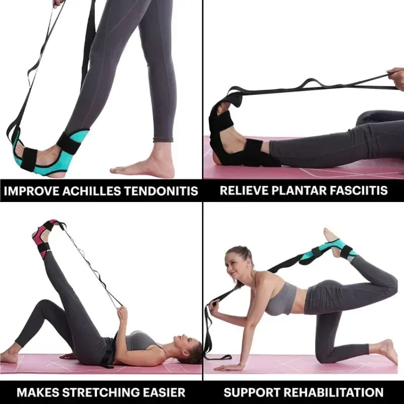 Yoga Leg Stretching Strap with 6 Loops – Flexibility & Foot Stretch Band for Fitness and Rehabilitation - Vellévia
