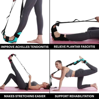 Yoga Leg Stretching Strap with 6 Loops – Flexibility & Foot Stretch Band for Fitness and Rehabilitation - Vellévia