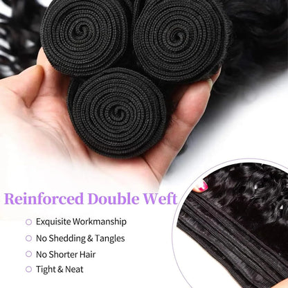 15A Brazilian Jerry Curly Human Hair Bundles – 3 Bundles 28 30 32 Inch Virgin Deep Curly Remy Weave - Vellévia