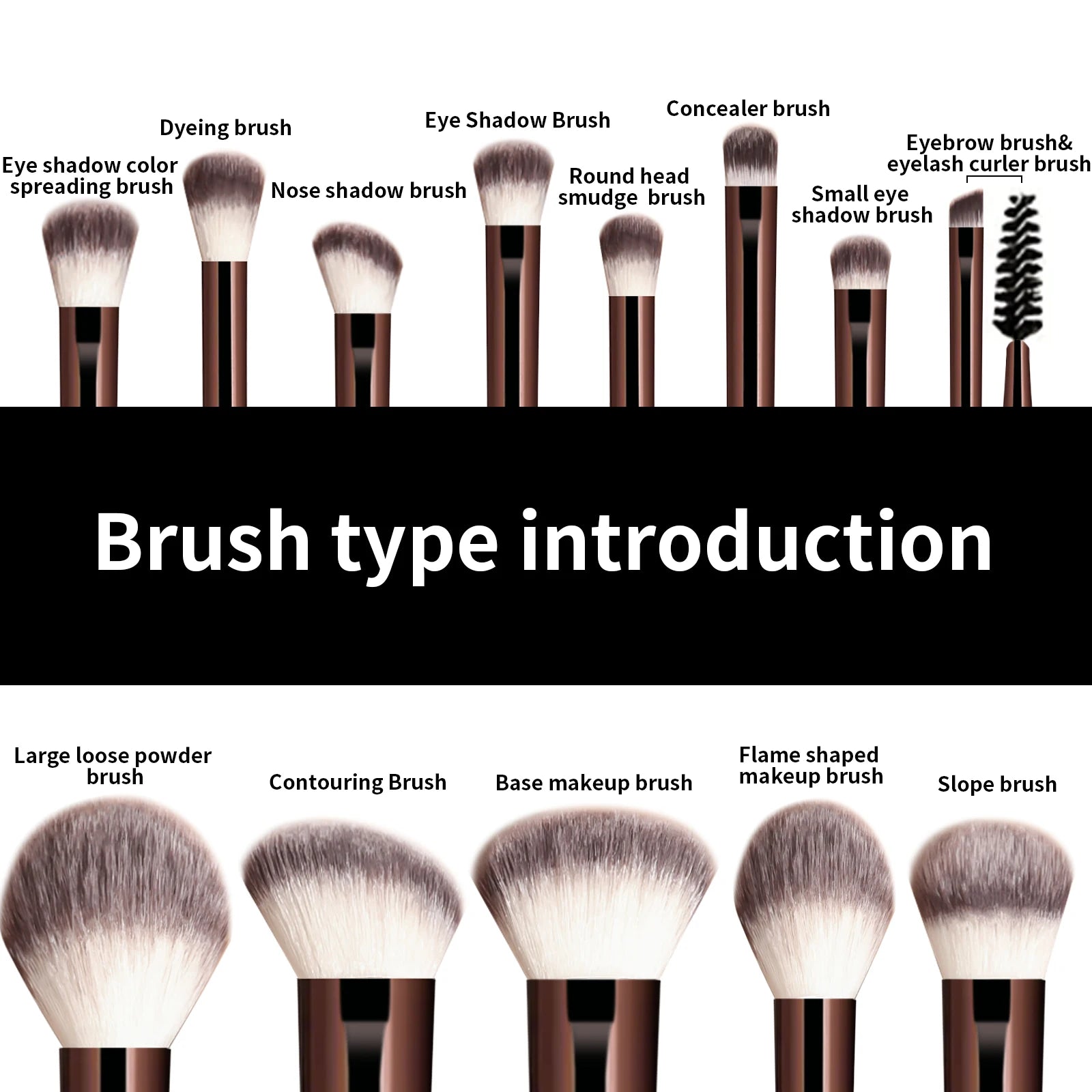 13-Piece Makeup Brush Set – Foundation, Concealer, Powder and Eyeshadow Blending Brushes - Vellévia