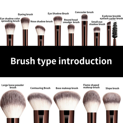 13-Piece Makeup Brush Set – Foundation, Concealer, Powder and Eyeshadow Blending Brushes - Vellévia