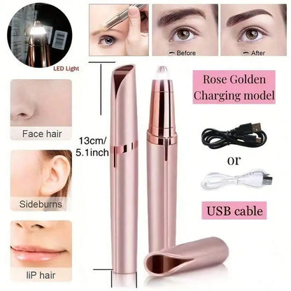 Rechargeable Electric Eyebrow Trimmer for Women – Precision Face Hair Remover P - Vellévia