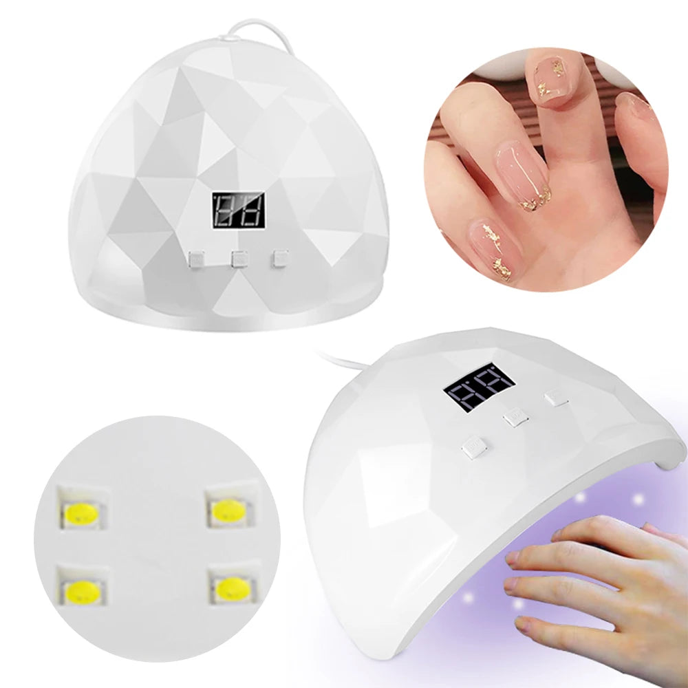 88W LED UV Nail Lamp with 3 Timer Settings – Gel Nail Polish Curing Dryer for Home and Salon Use - Vellévia