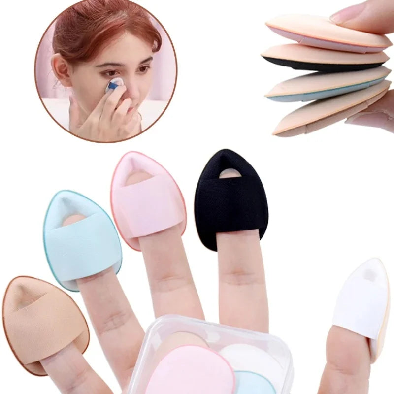 6-Piece Mini Finger Puff Makeup Sponge Set – Air Cushion Foundation and Concealer Applicator - Vellévia