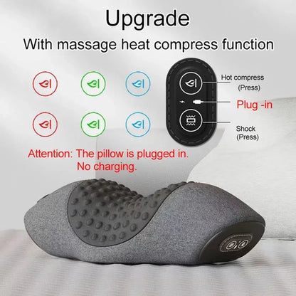 Electric Neck Massager Pillow with Heat & Vibration – Cervical Support Relaxation Cushion - Vellévia