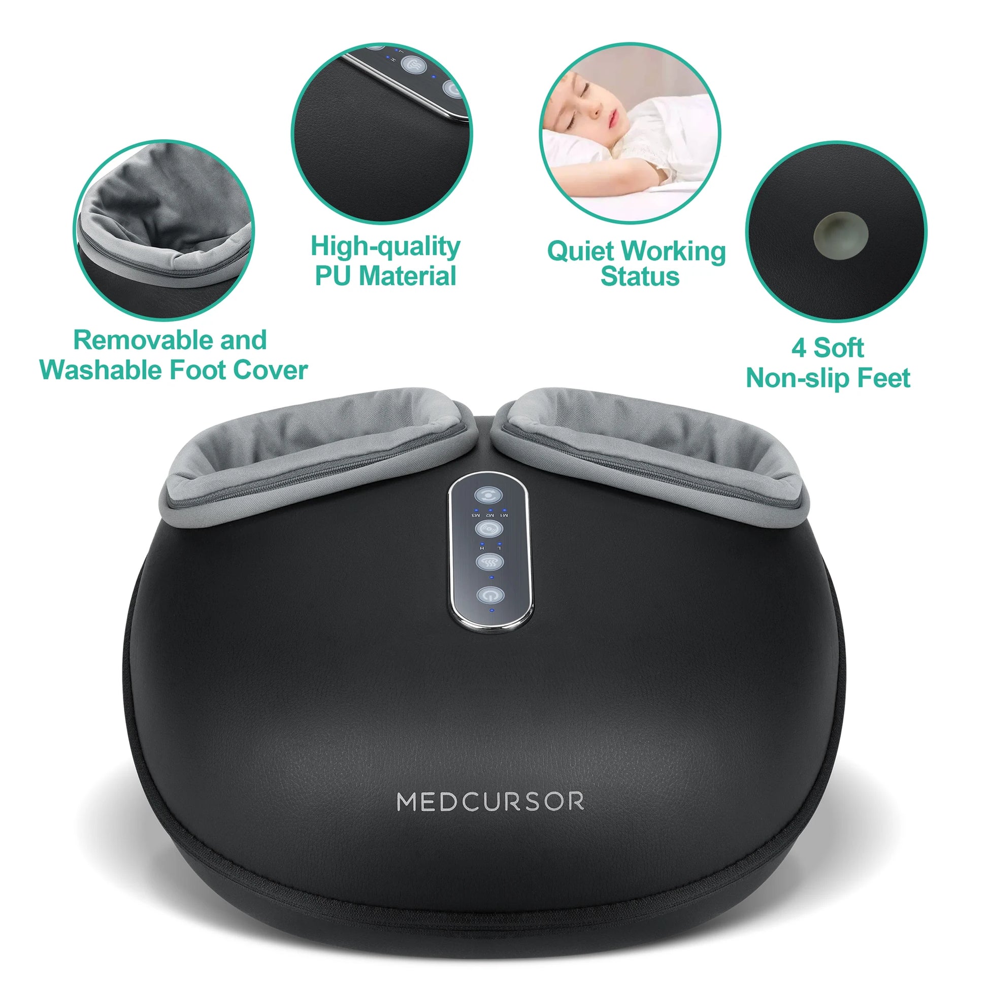 Shiatsu Foot Massager Machine with Heat – Electric Deep Kneading Foot Massage Device - Vellévia