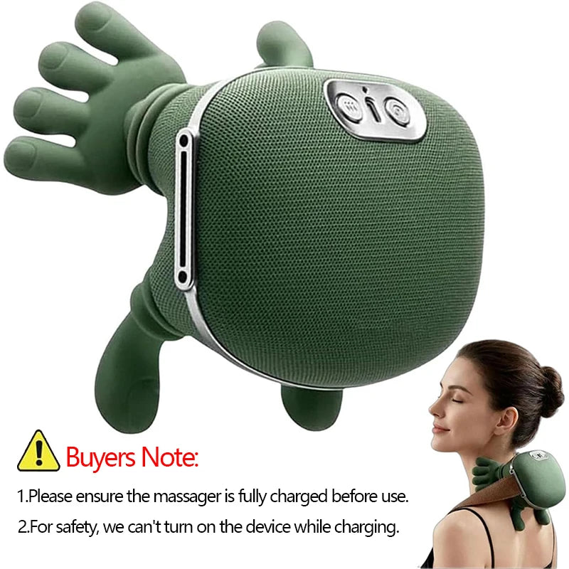Neck and Shoulder Massager with Heat – 3-Level Kneading Massage Pillow, Rechargeable Wireless Design - Vellévia