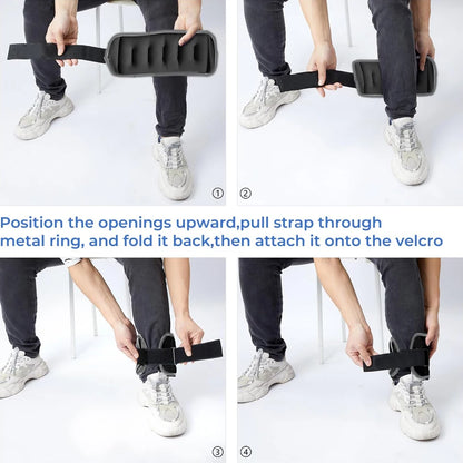 Adjustable Ankle Wrist Weights (Pair) 0.25kg - 0.5kg Fitness Training – Neoprene Leg and Arm Weights for Fitness Training - Vellévia