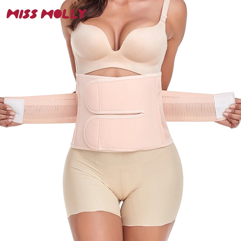 Postpartum Abdominal Binder with Back Support – Adjustable C-Section Recovery Belly Wrap for Women - Vellévia