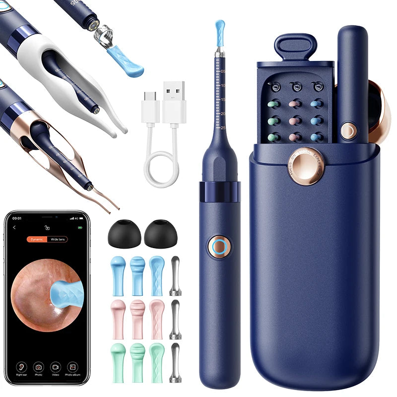 Wireless Ear Wax Removal Tool with 1080P Camera – Waterproof Visual Ear Cleaner Kit with Tweezers - Vellévia
