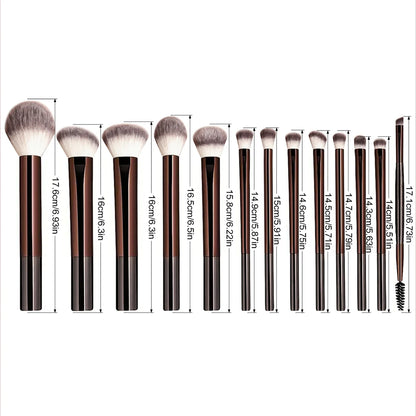 13-Piece Makeup Brush Set – Foundation, Concealer, Powder and Eyeshadow Blending Brushes - Vellévia
