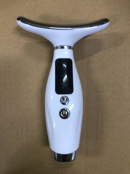 Portable 7 Color LED Light Face And Neck Massager – Rechargeable Vibration Skin Care Device - Vellévia