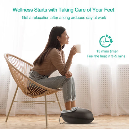 Shiatsu Foot Massager Machine with Heat – Electric Deep Kneading Foot Massage Device - Vellévia