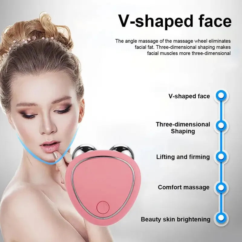 Portable EMS Facial Roller Massager – Rechargeable Sonic Face Lifting Device - Vellévia