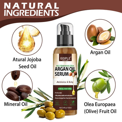Natural Argan Oil Hair Serum 100ml – Moisturizing and Shine Enhancing Hair Treatment - Vellévia