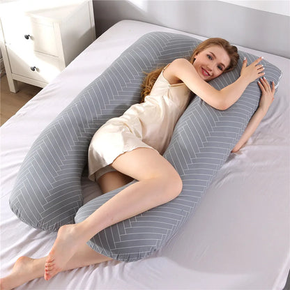 Full Body Pregnancy Pillow with Removable Cover – Maternity Sleeping & Nursing Support Cushion 130x70cm - Vellévia