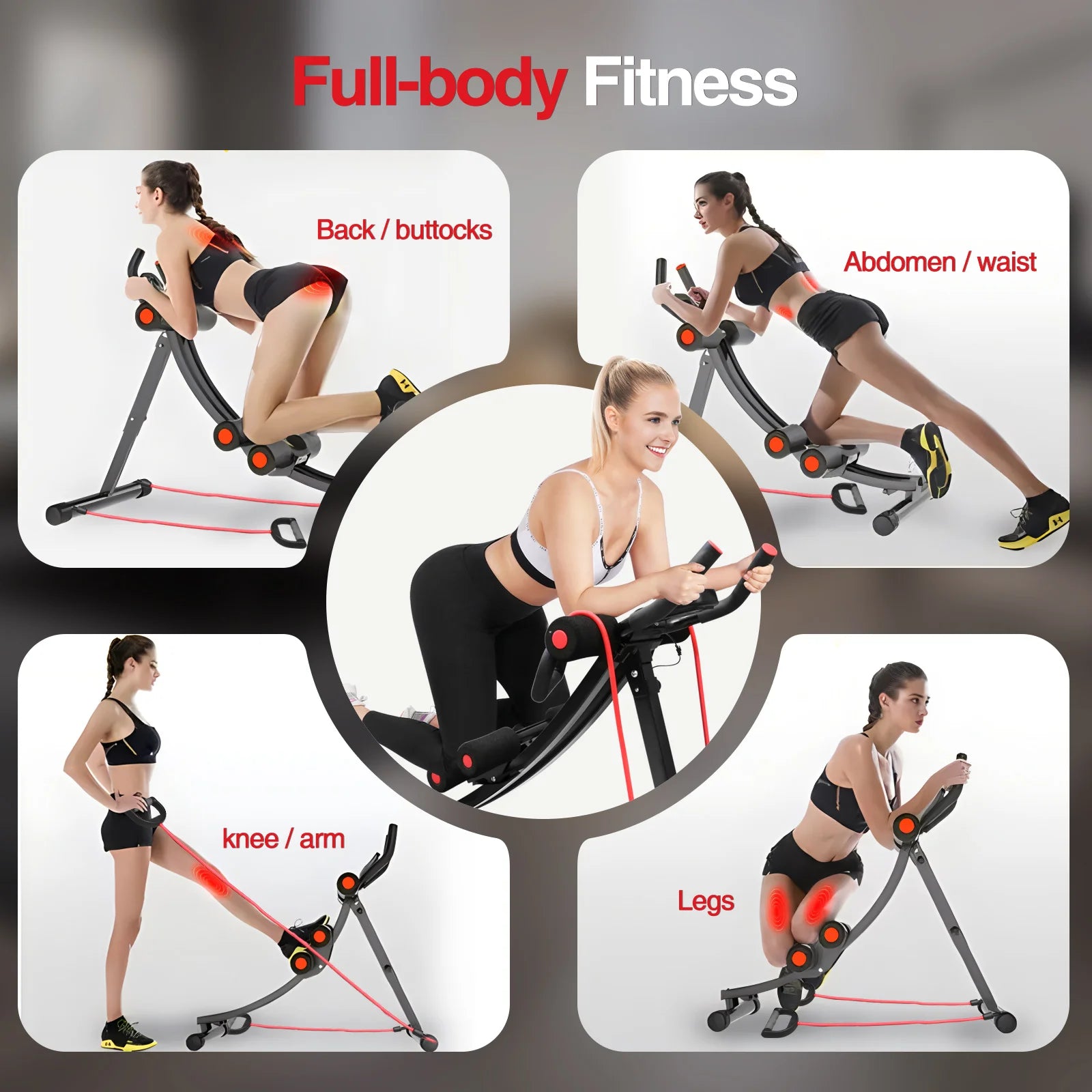 Foldable Ab Machine with LCD Monitor – Adjustable Core & Abdominal Trainer for Home Gym (440 lbs Capacity) - Vellévia