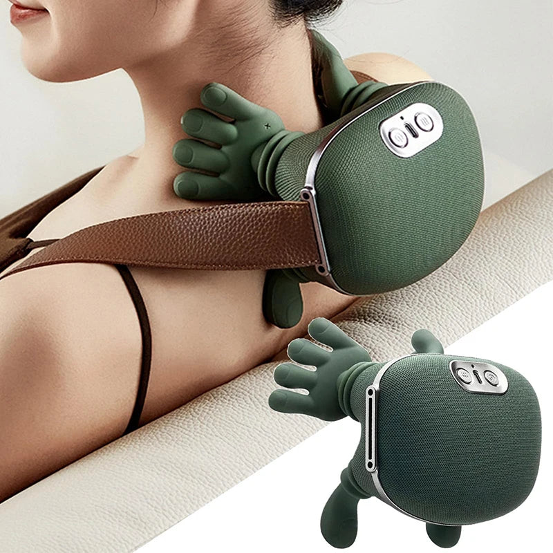 Neck and Shoulder Massager with Heat – 3-Level Kneading Massage Pillow, Rechargeable Wireless Design - Vellévia