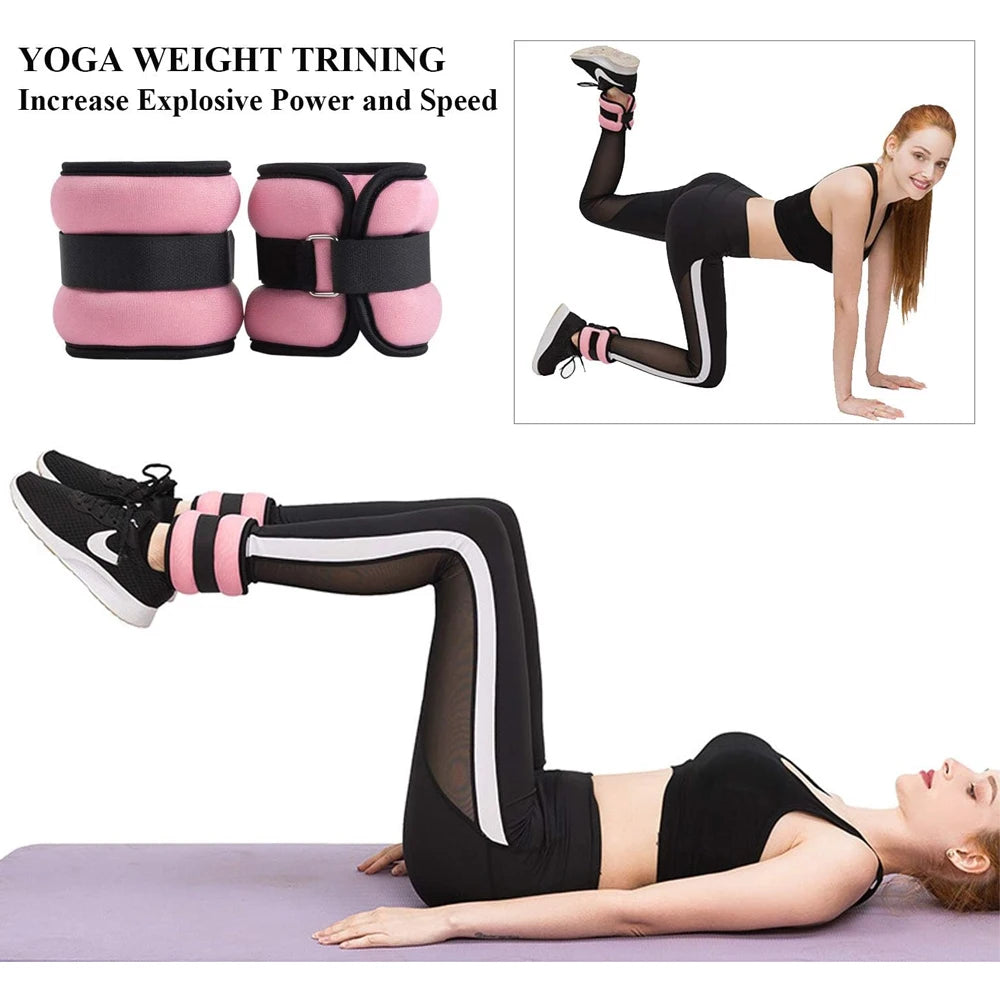 Adjustable Ankle Wrist Weights (Pair) 0.25kg - 0.5kg Fitness Training – Neoprene Leg and Arm Weights for Fitness Training - Vellévia