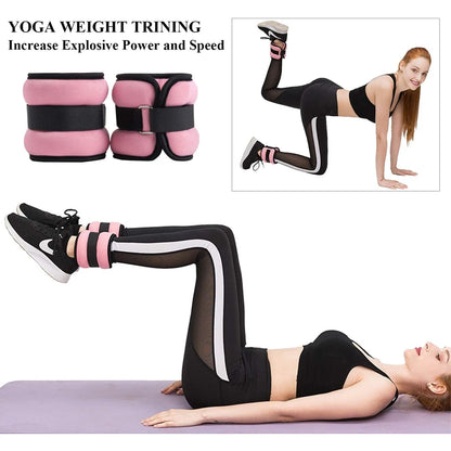 Adjustable Ankle Wrist Weights (Pair) 0.25kg - 0.5kg Fitness Training – Neoprene Leg and Arm Weights for Fitness Training - Vellévia