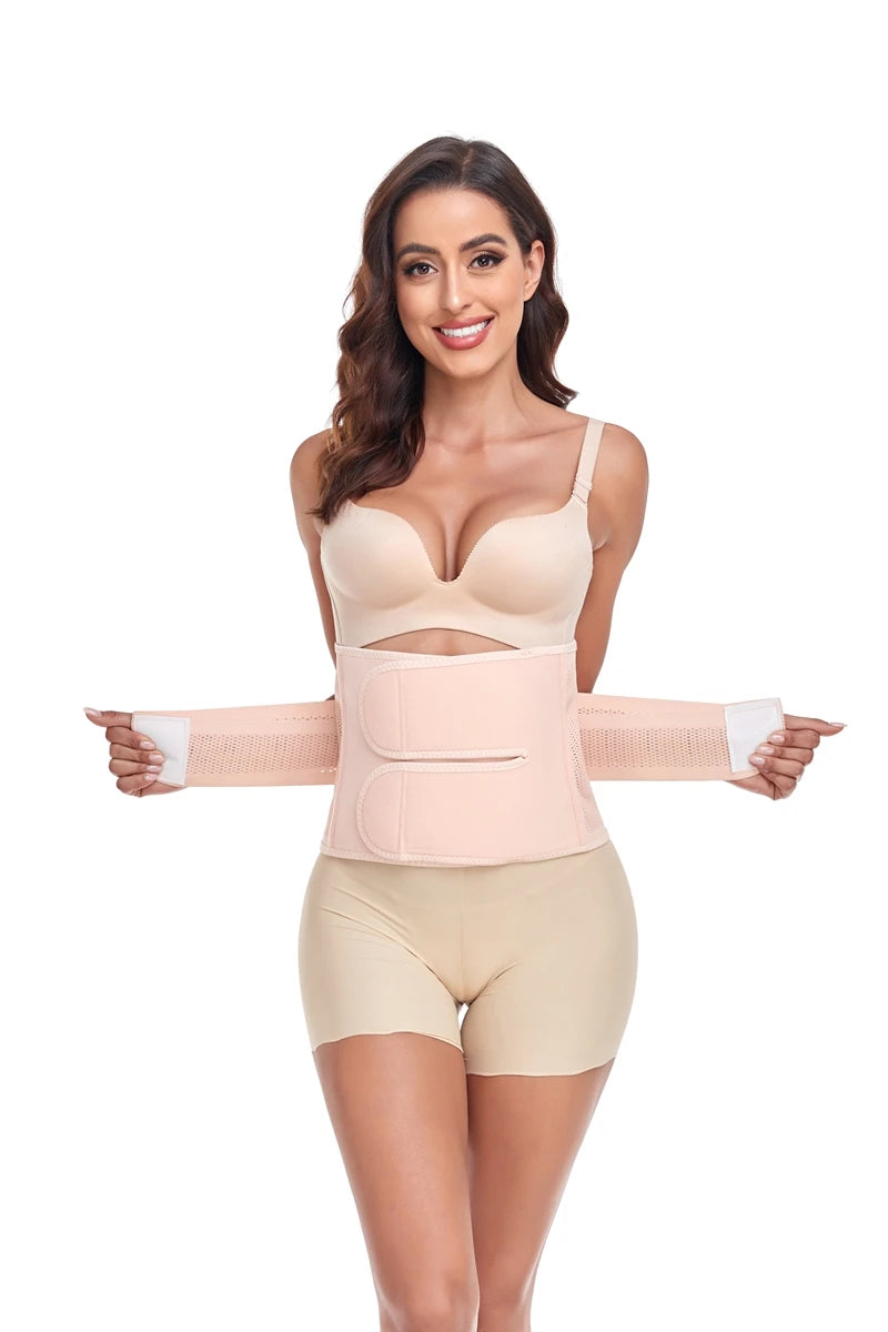 Postpartum Abdominal Binder with Back Support – Adjustable C-Section Recovery Belly Wrap for Women - Vellévia