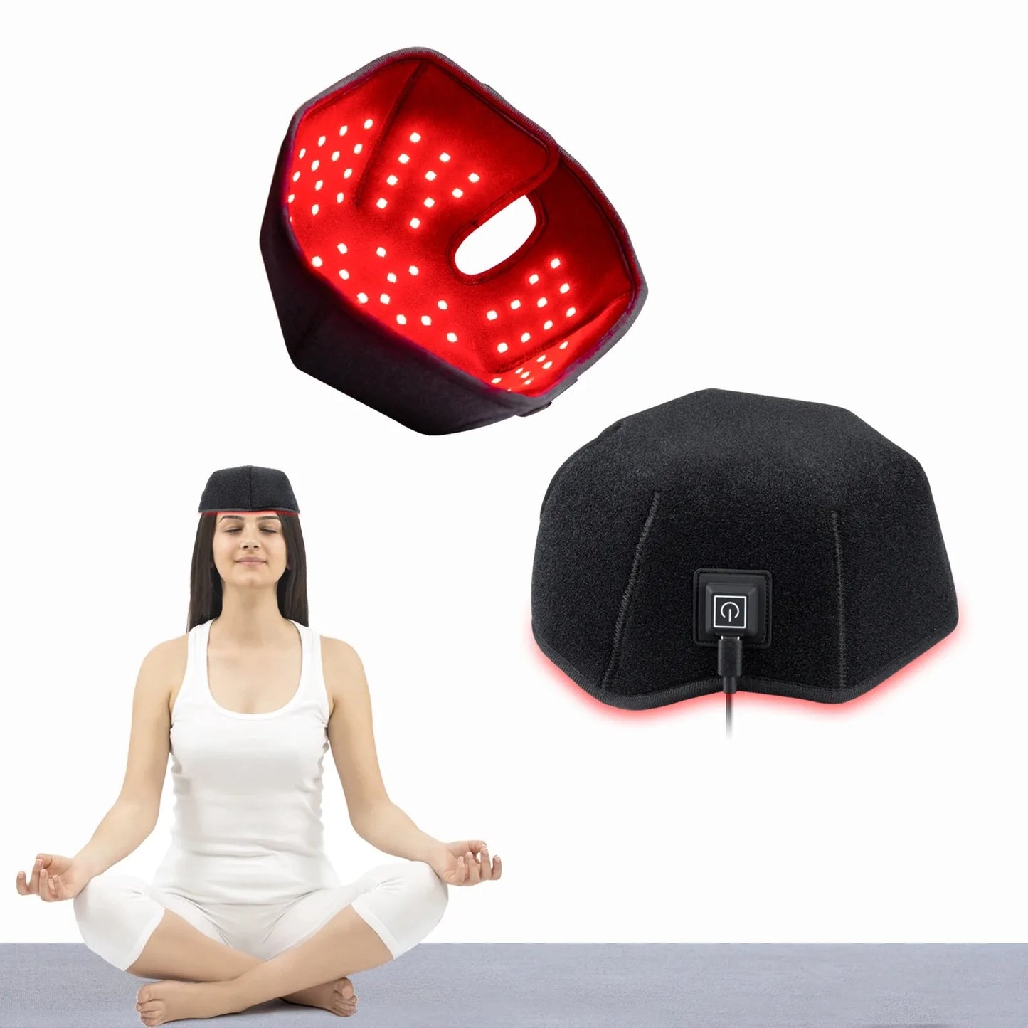 LED Red Light Therapy Hair Growth Cap – 660nm & 850nm Infrared Laser Hat for Hair Regrowth, Stress & Migraine Relief - Vellévia