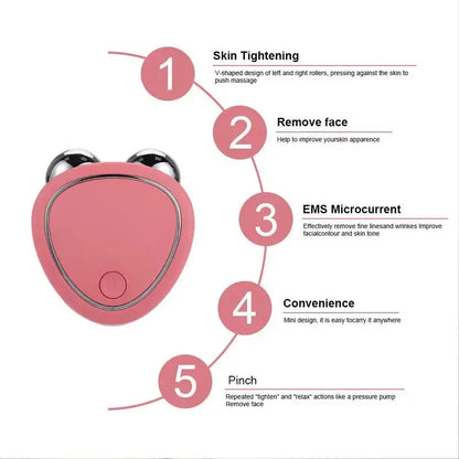 Portable EMS Facial Roller Massager – Rechargeable Sonic Face Lifting Device - Vellévia
