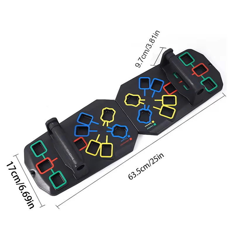 Folding Push Up Board Set – Color-Coded Multifunctional Upper Body Strength Training System - Vellévia