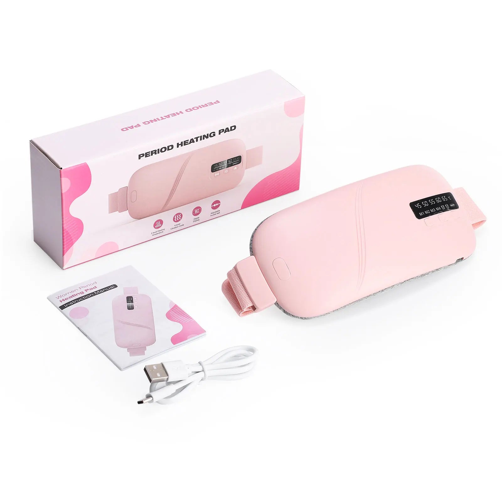 Electric Menstrual Heating Belt with Vibration – 5 Temperature Modes & Smart Timer Waist Heating Pad - Vellévia